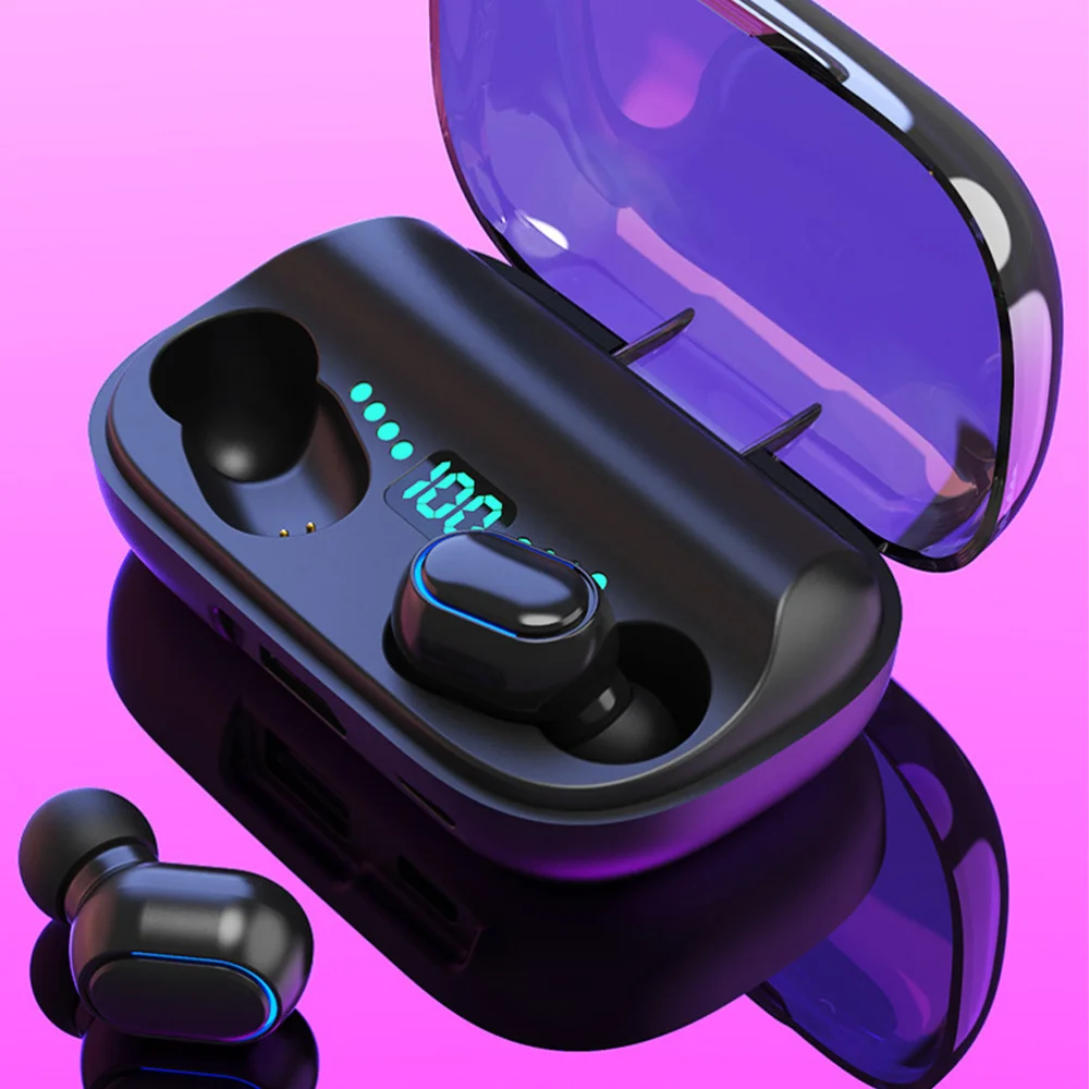 

1 Set of Wireless Earbuds Smart Earphone In-ear Headset with Charging Case