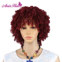 amir synthetic curly hair wigs for women short afro curly hair wig black ombre brown blonde wigs cosplay amir hair