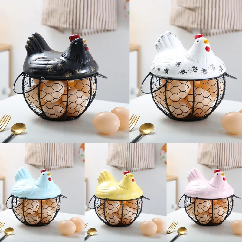 

2021 NEW Kitchen Basket Iron Art Basket Egg Basket Fruit Snack Kitchen Storage Egg Basket 19CMX22CM Suitable for all occasions