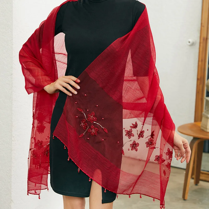 Новый осенне-зимний Шелковый шерстяной шарф женский теплый Прямая поставка с