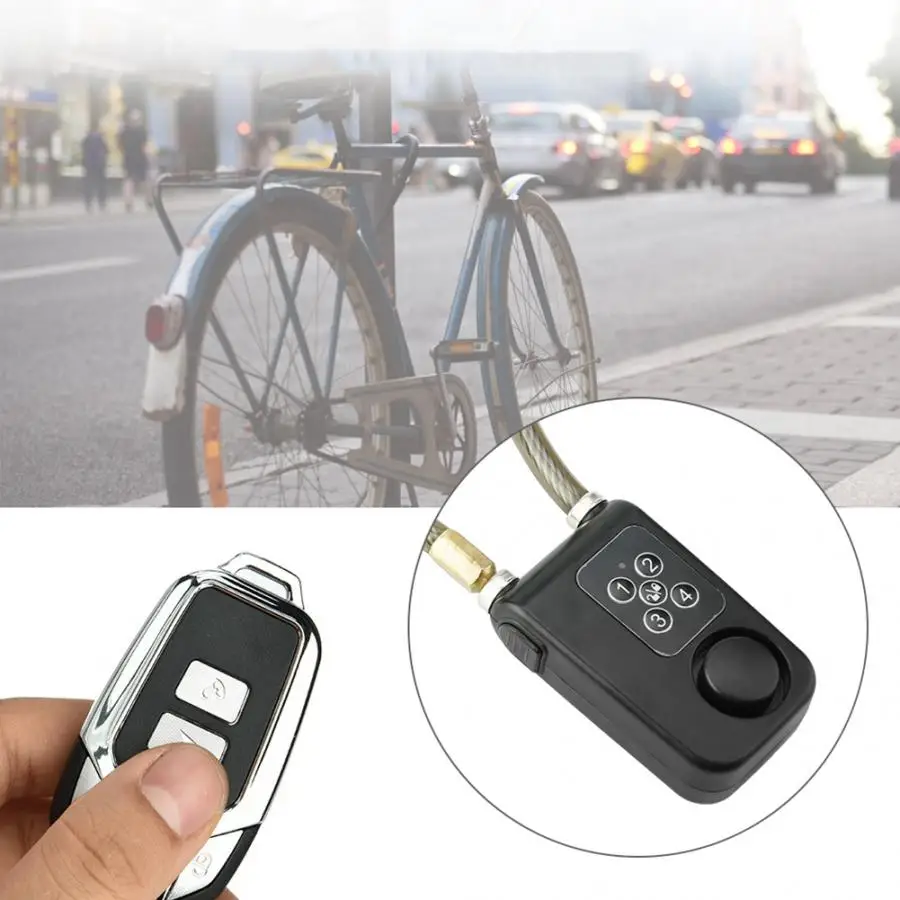 Беспроводной замок с сигнализацией со стальным тросом и паролем для