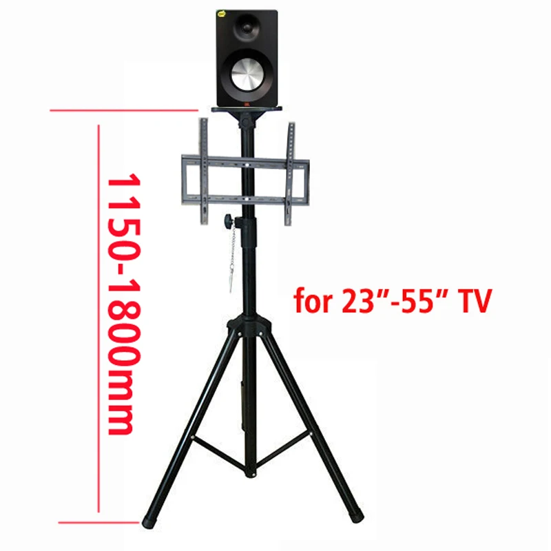 DL-PS602 1"-55" с регулировкой по высоте, 50 кг наклон ЖК-дисплей плазменный телевизор напольный штатив-Трипод стойка VESA 400X400 панель Держатель с динамик лоток