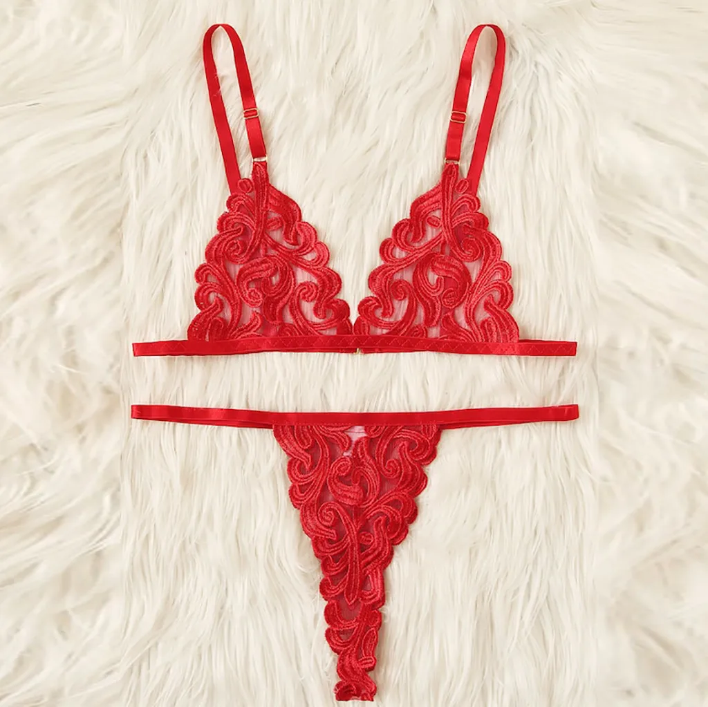 Комплект женского нижнего белья из 2 предметов однотонный бюстгальтер стринги