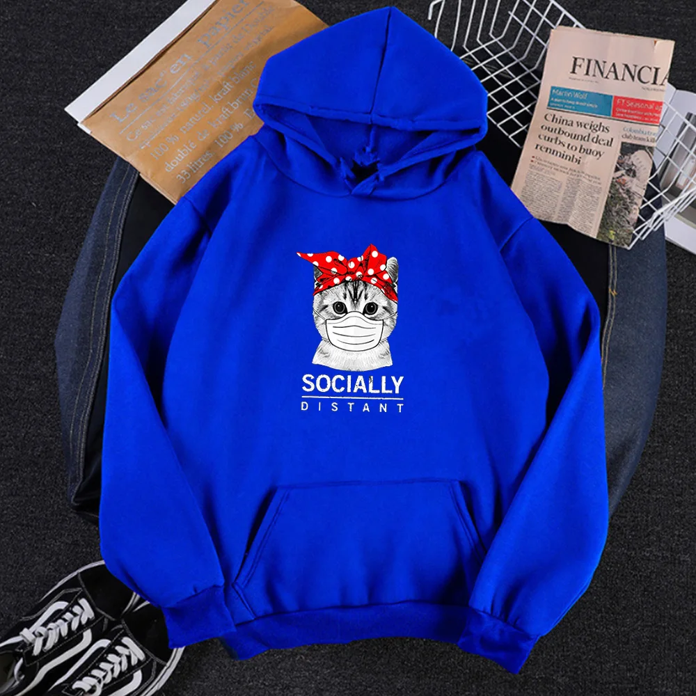 

Social Distance Sweatshirt Vintage I Already Ate All My Quarantine Hoodie Women 2021 Socially Distant Cat Hoodies Women new