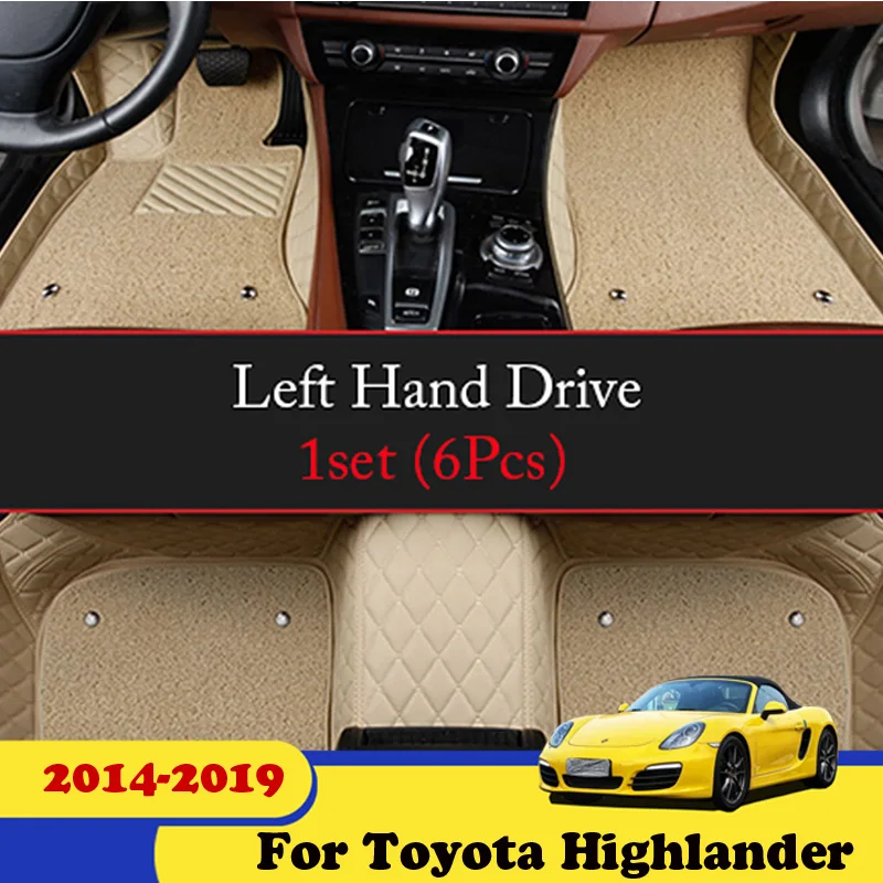 Авто аксессуары для интерьера 7 мест автомобильные коврики Toyota Highlander 2014 2015 2016 2017