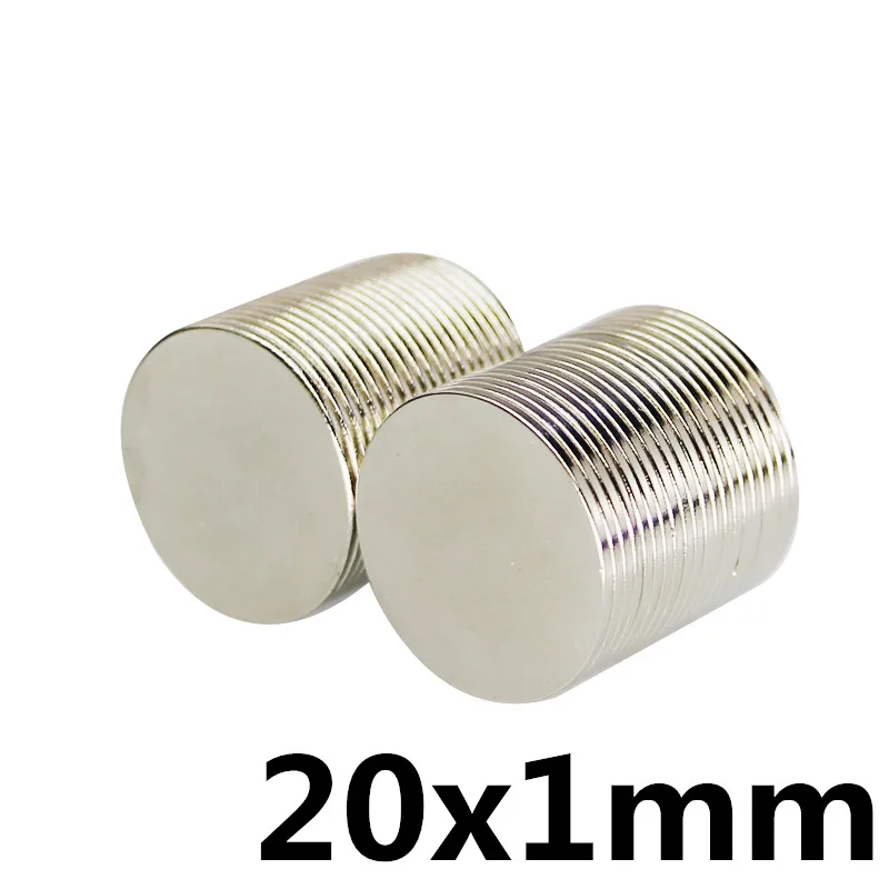 Диск 20x1 20x1,5 20x2 20x3 предмета в комплекте 20x4 20x5 20x10 20x15 20x20 20x30 диск мощный магнит Профессиональный неодимовый редкоземельный сильный N35 - Цвет: 20x1mm