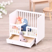 112 dollhouse miniature mini baby bed with pillow furniture set decoration toy doll house accessories