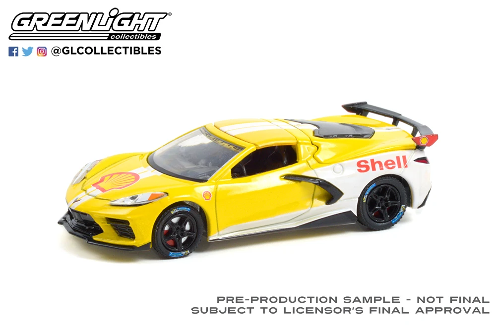 

1:64 GreenLight 2021 Corvette C8 Shell Stingray Sports car Shell Oil collection die cast alloy car model