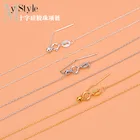 Новое ожерелье из стерлингового серебра S925 с регулируемой цепочкой с перекрестными бусинами и цепочкой на ключицу