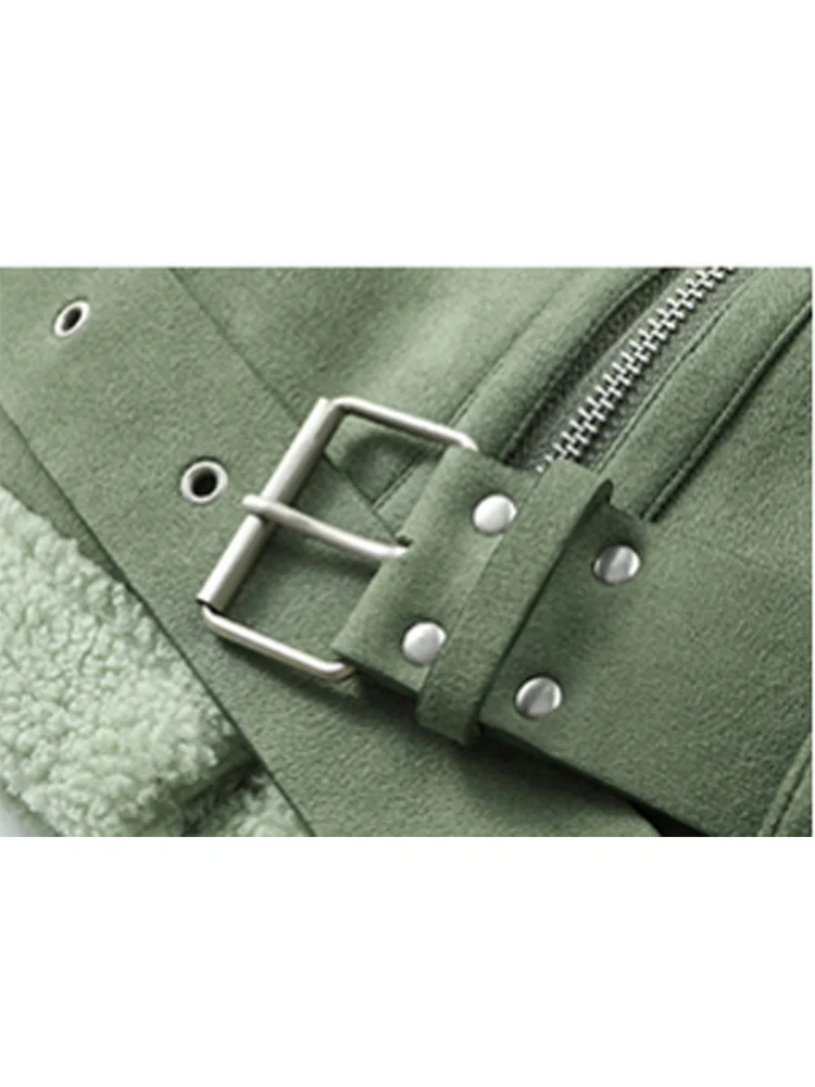 Женская меховая куртка с поясом и молнией свободная теплая зимняя винтажная