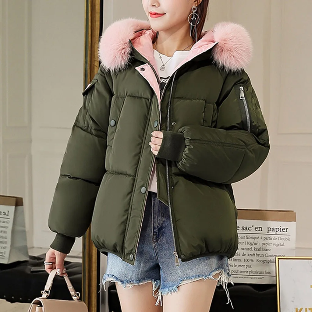 Длинное пальто с мехом женская верхняя одежда длинный рукав капюшоном на молнии