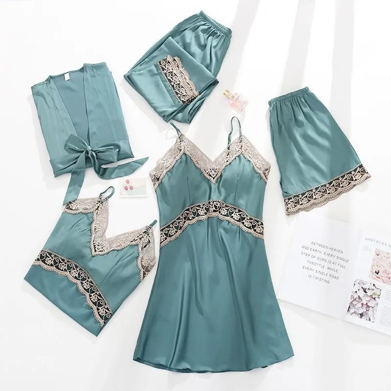 Сексуальный женский желтый халат кимоно комплект атласного халата ночная