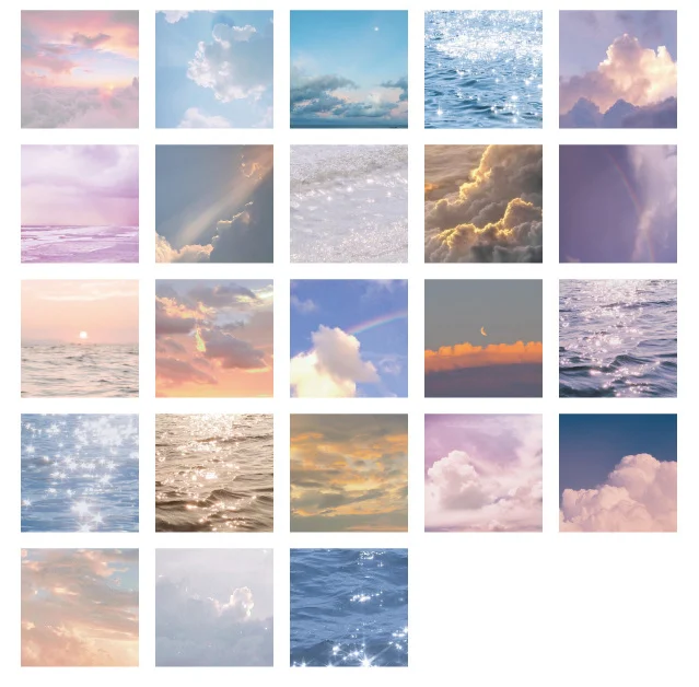 

Sky cloud decorative sticker(1pack=46pieces)