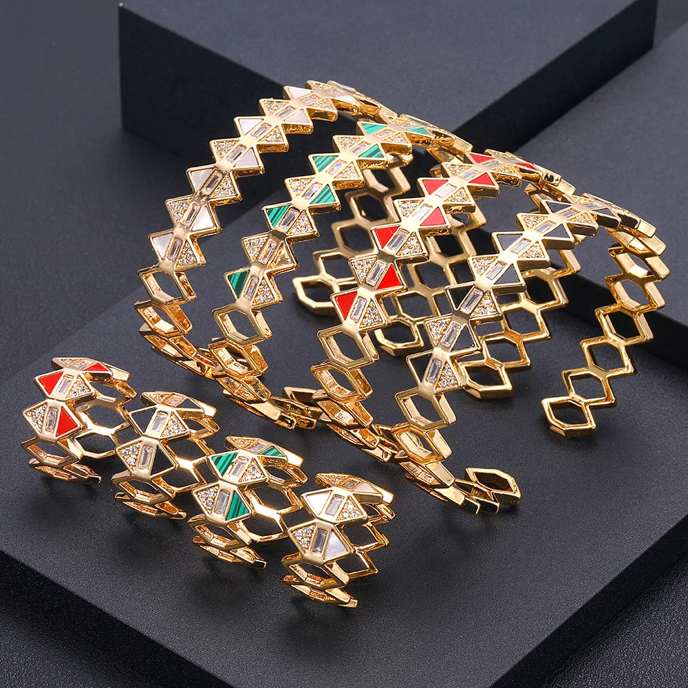 Jankelly Роскошный Уникальный Африканский браслет кольцо набор ювелирных изделий