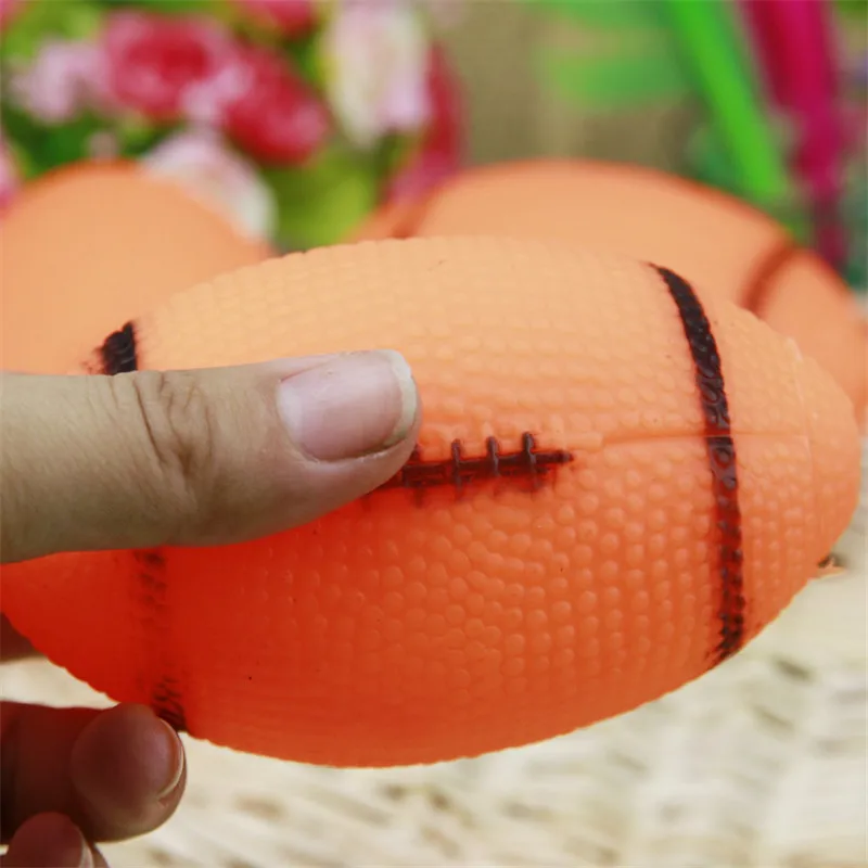 

Pet Dogs Toys Sounding Chewing Squeaky Toy for Dogs Puppies Football Soccer Dogs Ball Training Rugby 1pc