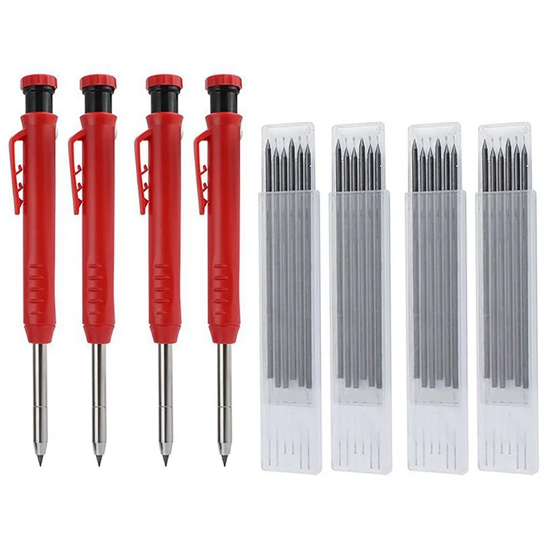 

4 шт., строительные карандаши с 12 стержнями, механические карандаши, архитектурные карандаши