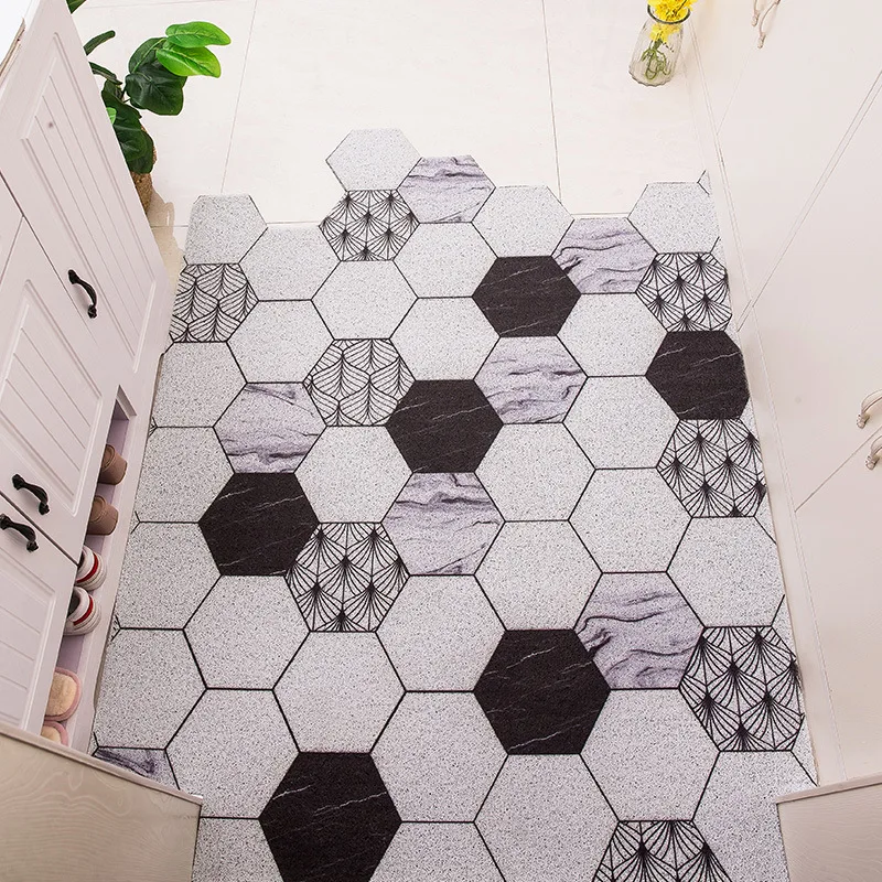 

Entrance Doormat Carpet PVC Anti-Slip Floor Mat Plaid Outdoor Door Mat Rug Custom Area Rugs Nordic Kitchen Bathroom Mat Rug