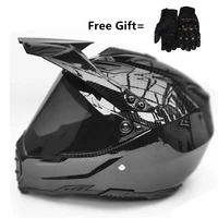 carbon fiber grain men atv mtb dh downhill dirt bike off road racing helmets full face motorcycle helmet lens visor