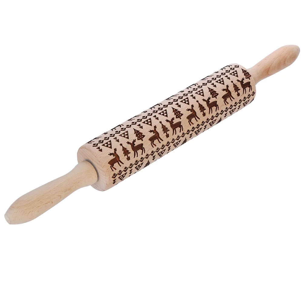 Рождество Лось тиснение Скалка печатные печенья тесто палка помадка инструмент