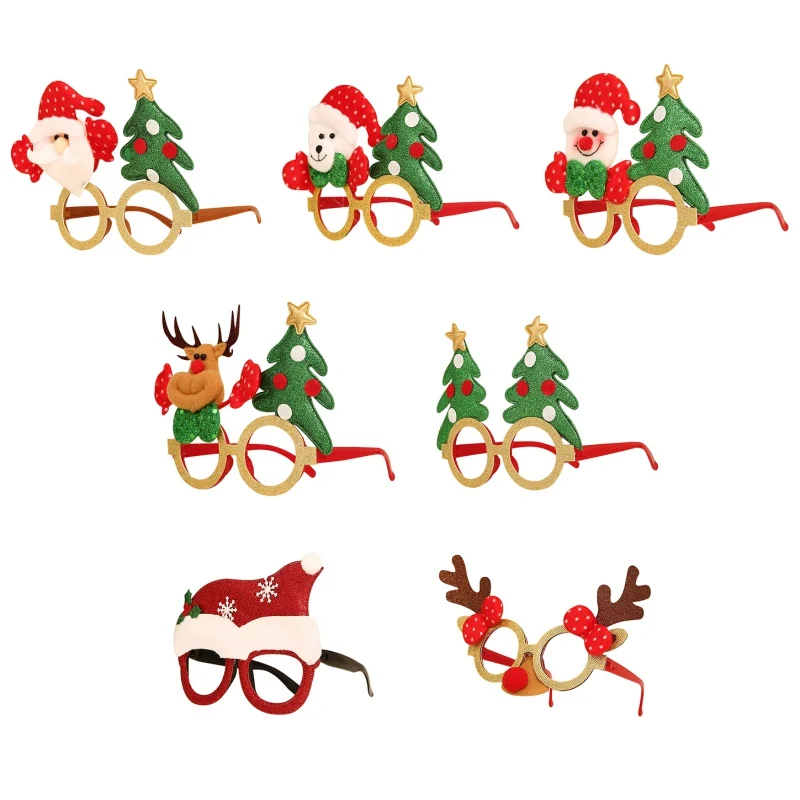 Милый Рождественский костюм очки забавные складные с Санта Клаусом и оленем