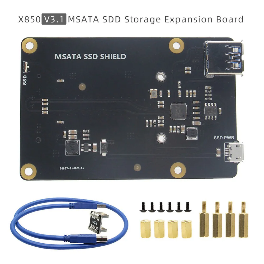 X850 board Raspberry Pi mSATA SSD плата расширения хранения X850 V3.1 USB 3,0 Extansion плата модуль для Raspberry Pi 3 Model B+(плюс)/3B/2B - Цвет: X850 board