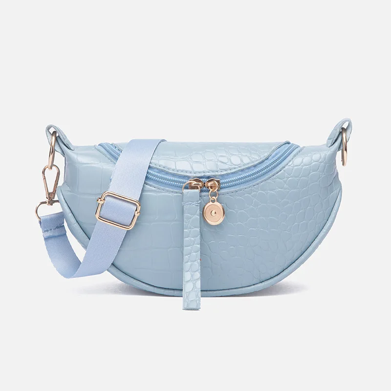 

PU Leather Trend Women's Bag Fashion Chest Bag Crocodile Pattern Zipper Women's Shoulder Shoulder Bag sac main femme