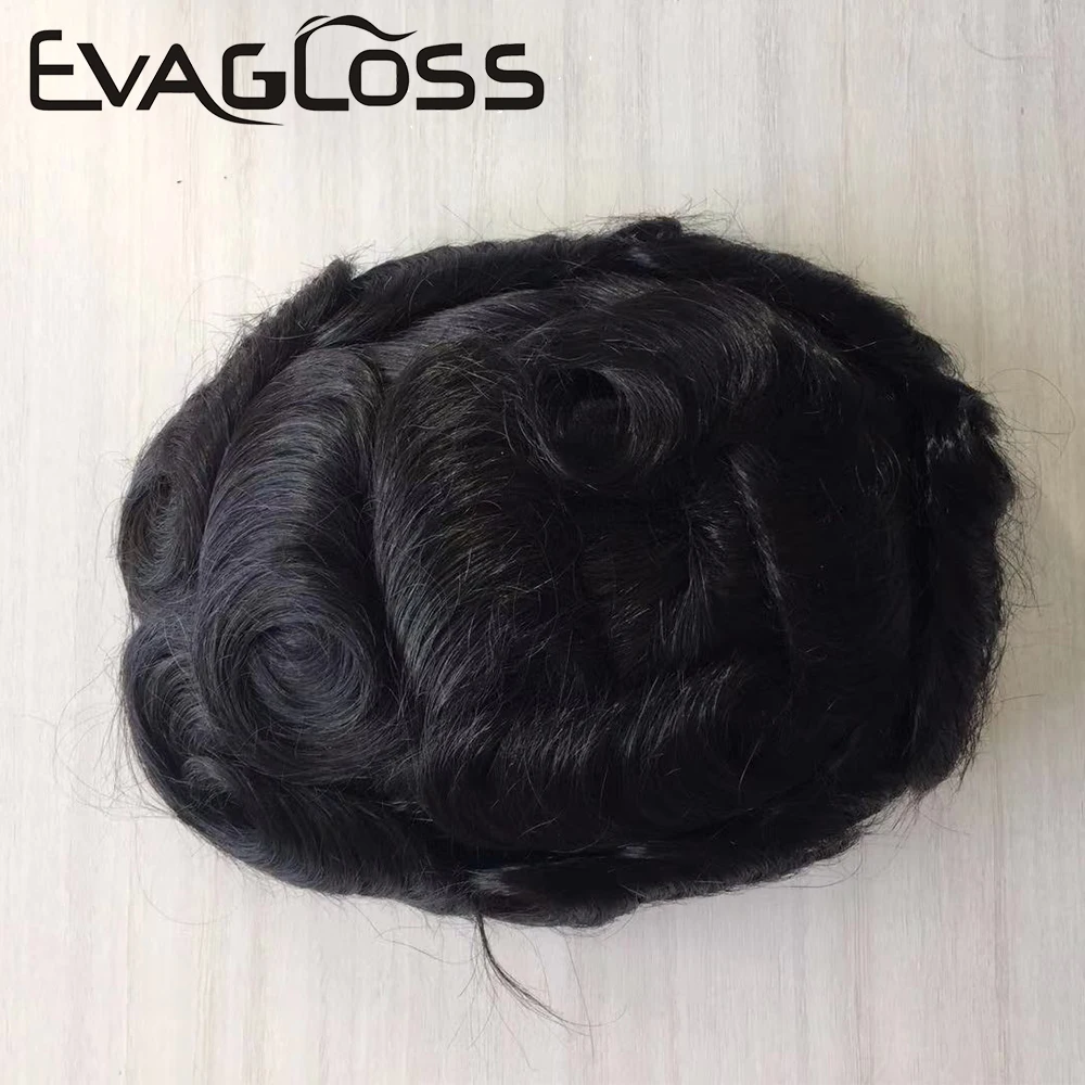 Парик на сетке EVAGLOSS для мужчин тонкие моноволосы натуральные человеческие