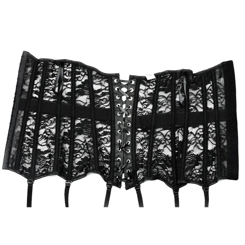 Underbust Waist Corset Tops with Garter Belts Lace Modeling Straps Girdle Belly Belt Corselet S-6XL Shapewear Sexy Lingerie