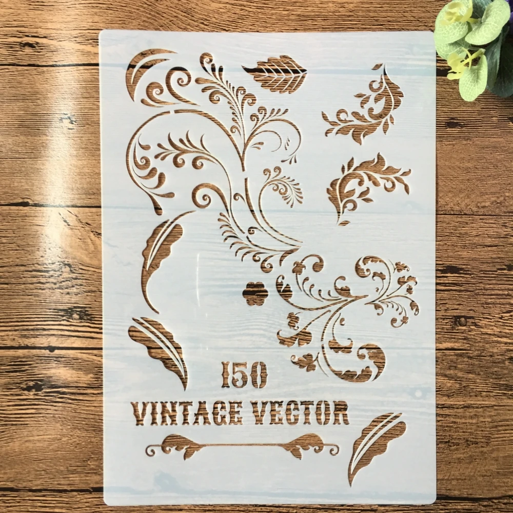 

A4 29cm Vintage Vector DIY Layering Stencils Wall Painting Scrapbook Coloring Embossing Album Decorative Paper Card Template