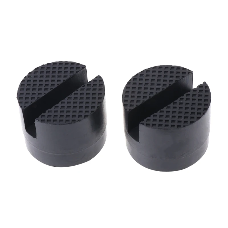

2 Pcs Black 50x37mm Car Auto Slotted Frame Rail Hydraulic Floor Jack Rubber Pad D5QE
