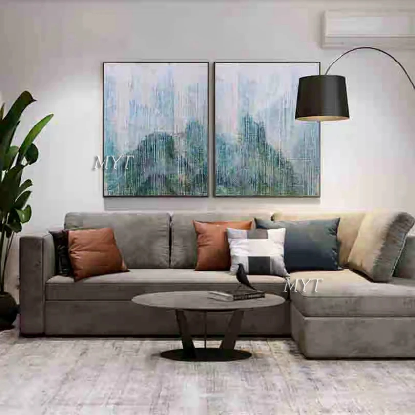 Современные абстрактные 2 шт. холст Тяжелая текстурированная картина маслом