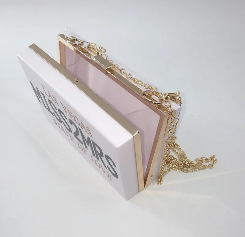 

Sisbigdey miss2mrs Bride evening handbag Wedding Acrylic Crossbody Bag miss to mrs las vagas state of love cosmetic Clutch bag