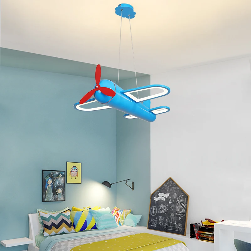 Avión de araña Led moderno para el hogar, habitación de niños, niños, bebés, iluminación colorida