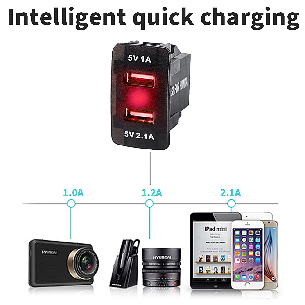 Модифицированное автомобильное зарядное устройство с 2 usb-портами для Honda, новейшее зарядное устройство для быстрой зарядки с 2 портами, автомобильное зарядное устройство с адаптером 12 В/24 В, Заводская распродажа