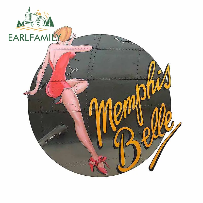 

EARLFAMILY 13cm x 12.7cm Funny Car Stickers for Pin Up Memphis Belle Vinyl Car Wrap Decal Personality Windows Occlusion Scratch