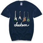 Летняя футболка мужская брендовая футболку гитара Jackson Мужская черная футболка S-3Xl, о-образный вырез рубашка новые хлопковые футболки с принтом человек