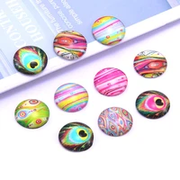 10mm 18mm superior quality mixed style feather clock photo glass cabochons bases settings 20 50pcs diy random accessories