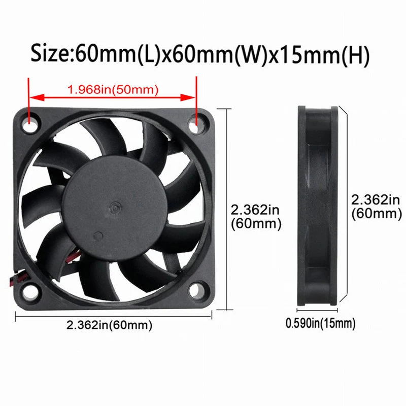 Кулер Gdstime DC 12 В 60 мм 6 см 60x60x15 2P 6015 вентилятор охлаждения 10 шт. в партии|12v cooling