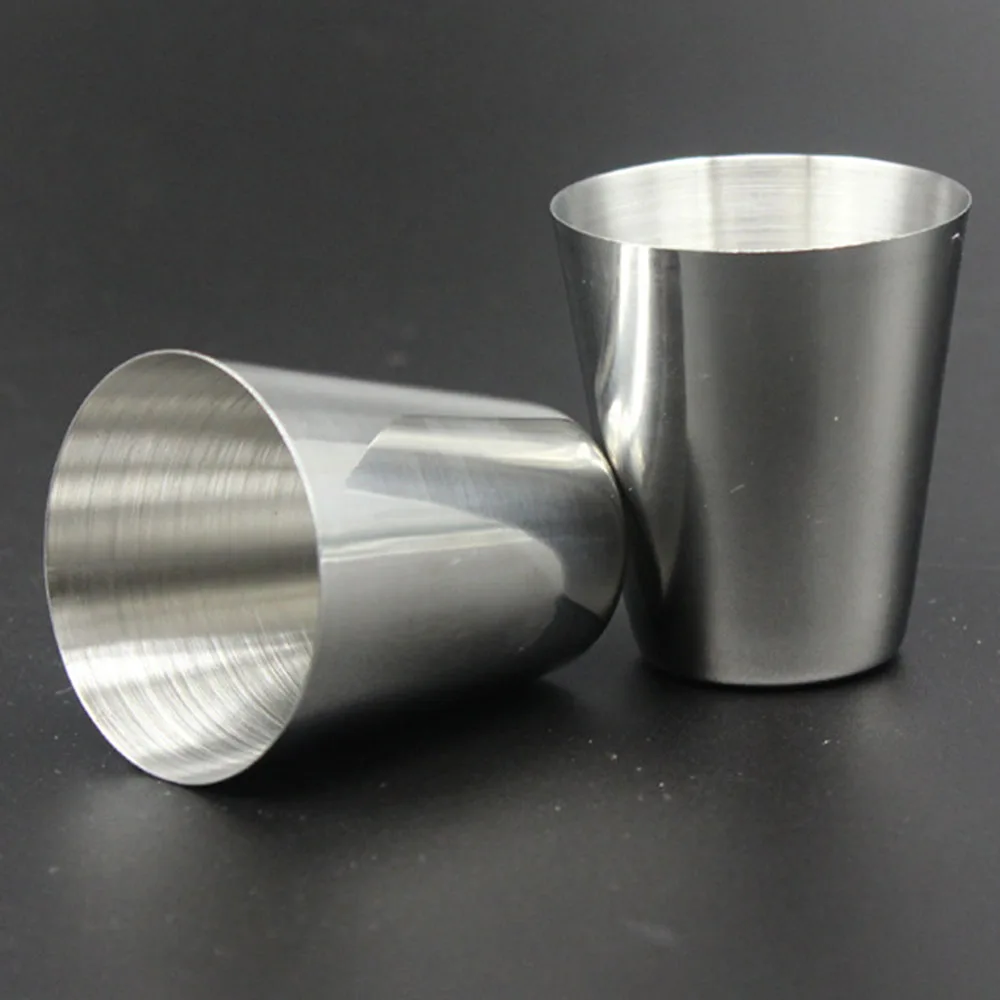 

4 PCS Shot Cup with Leather Cover Bag 30ML Mini Stainless Steel Wine Drinking Glasses for Home Kitchen Bar Outdoor