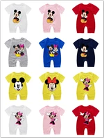 summer newborn baby romper cartoon mickey minnie print baby boy girl jumpsuit roupas bebes infant clothes toddler costume outfit