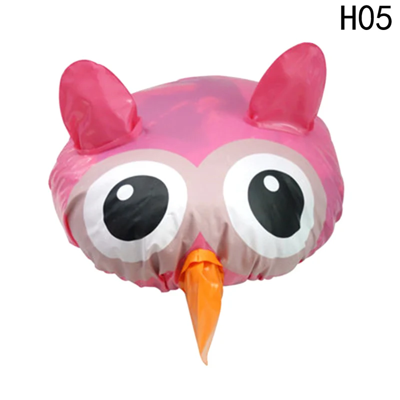 HG10229H05 Милый мультфильм животных дизайн водонепроницаемый ПВХ эластичный спа шапочка для душа колпак для ванной шапочка для душа протектор шапки продукт для ванной - Цвет: HG10229H05