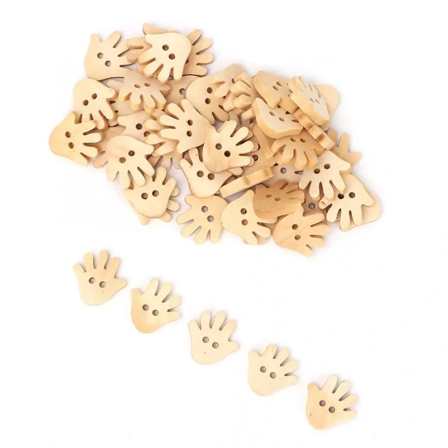 Декоративные кнопки 50 шт. милые маленькие деревянные для рукоделия швейные