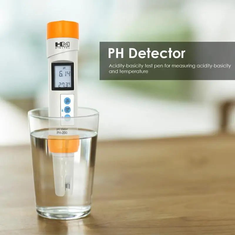 HM PH 200 ЖК цифровой дисплей Водонепроницаемый температура рН метр детектор ph для
