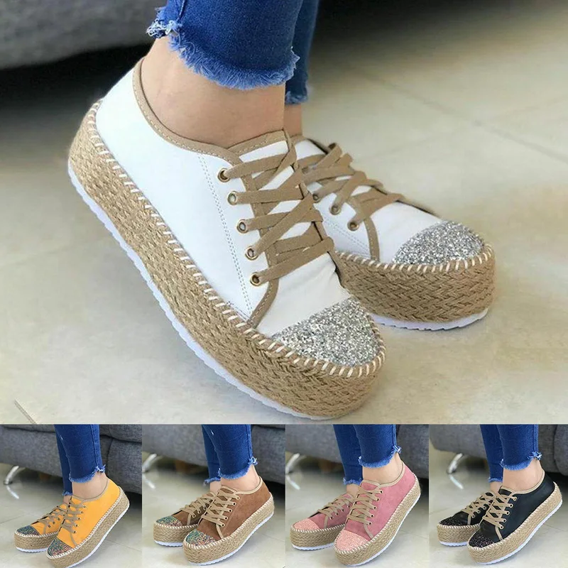 Женская обувь повседневные туфли на платформе со шнуровкой нового цвета женская