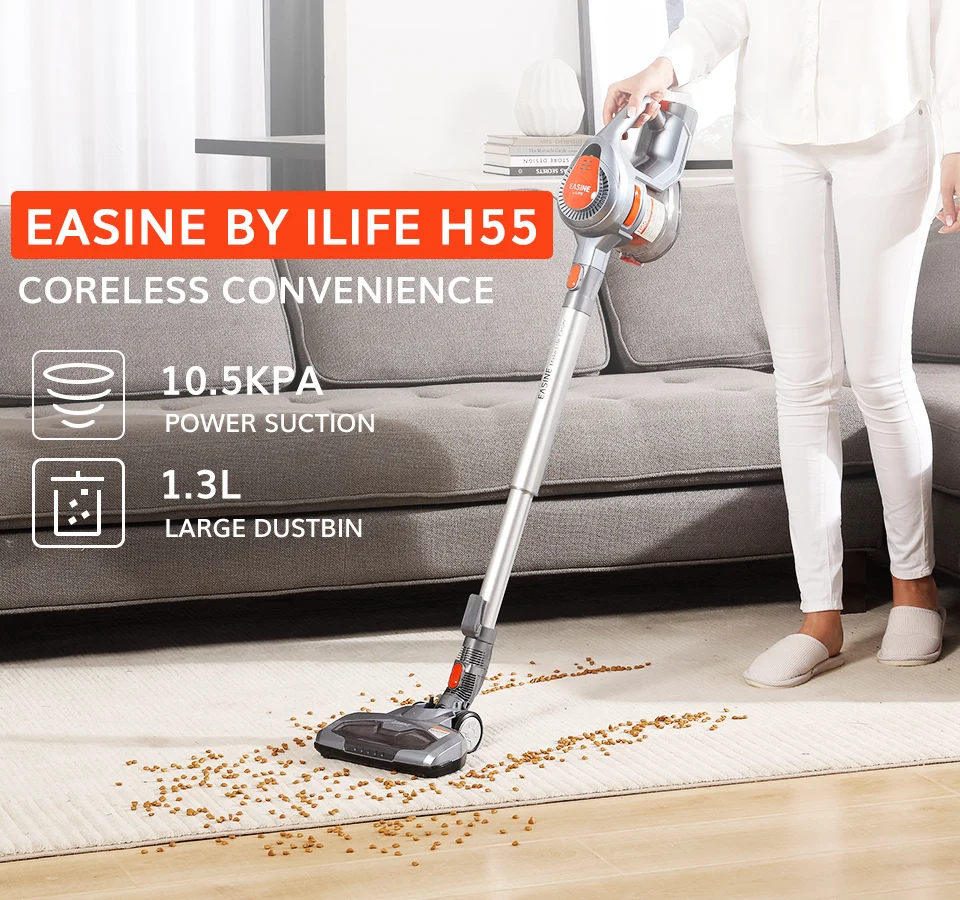 

EASINE by ILIFE H55 Handheld Cordless Wireless Vacuum Cleaner 10.5KPa Suction Power, 35 Mins WorkingTime litter Clean Appliance
