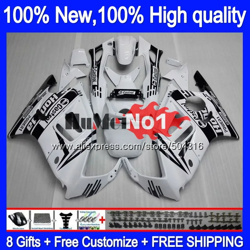 

Корпус + бак для HONDA CBR600 F2 FS 1991 1992 1993 1994 Белый Черный 1MC.134 CBR 600F2 600 F2 CBR600FS CBR600F2 91 92 93 94 обтекатель