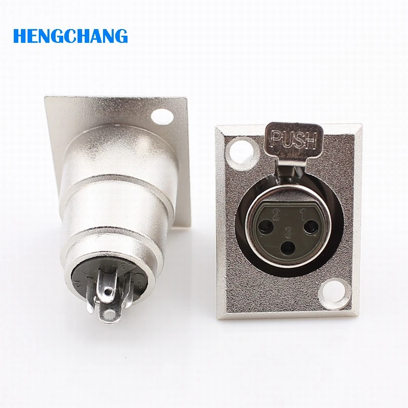Металл 3 Pin XLR Женский Разъем для монтажа в панель микрофонный кабель конвертер