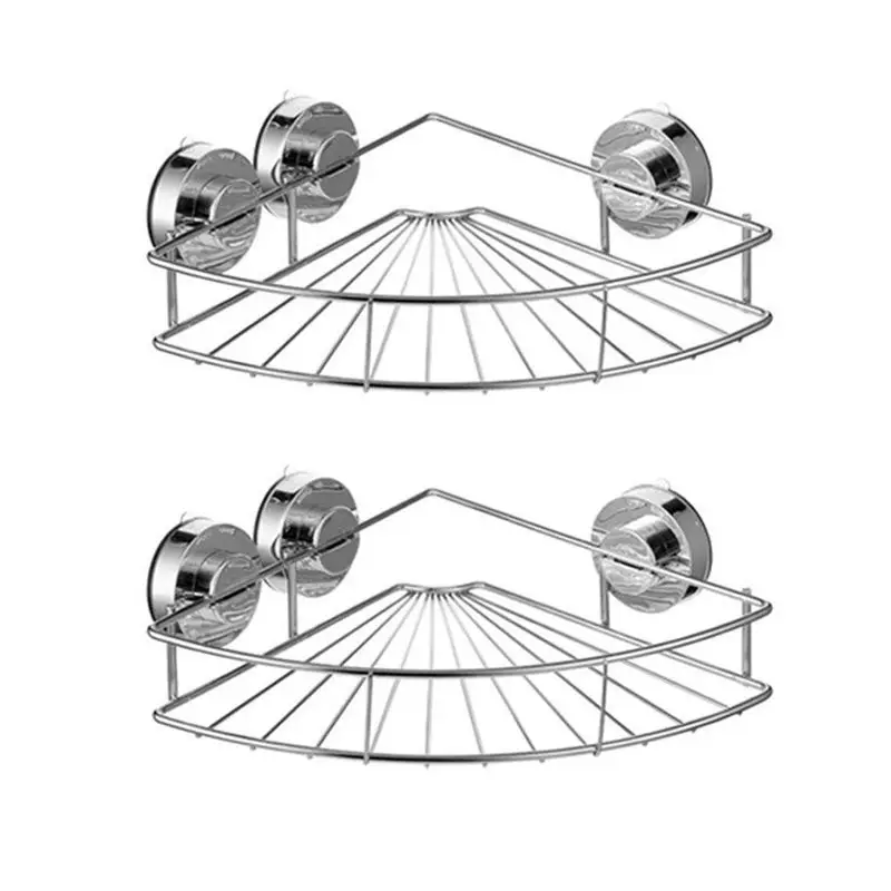 New 2pcs ванная комната угловая полка душ Caddy Вакуумная присоска для ванной