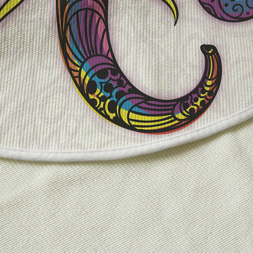 

Silstar Tex Design Vintage Totem elephant Round Carpet Home Non-slip Area Rugs Cotton Soft Woven Absorbant Floor Mat Kitchen