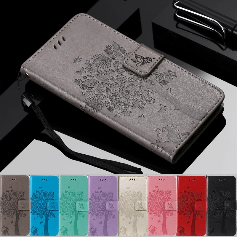 J6 2018 EU Coque Capa бумажник флип-чехол сумка 3D Кот и дерево тисненый для samsung Galaxy кошелек